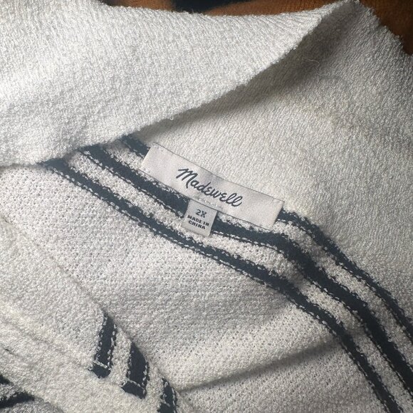 Madewell Textured Stripe Button-Up Polo • Size 2X - Picture 4 of 4